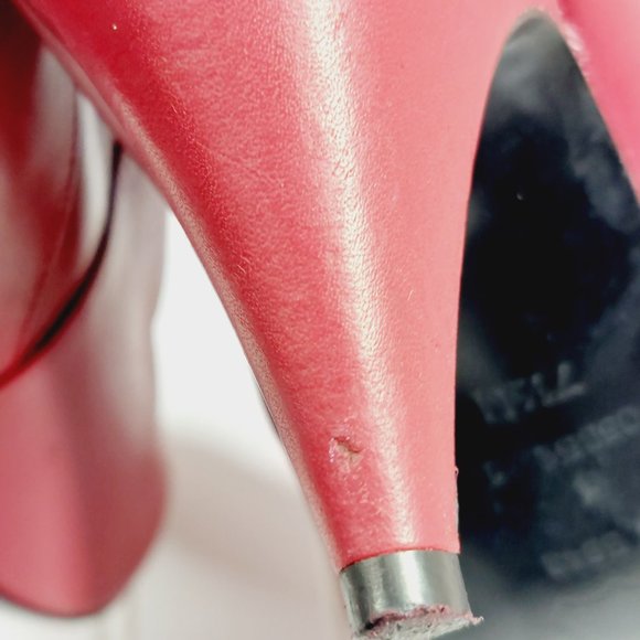 Bandits Soft Red Leather Knee High Slip On Heeled Tall Boots A901 - Picture 14 of 16